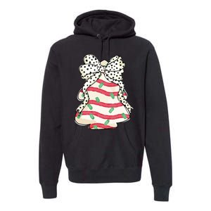 Christmas Tree Cake Coquette Dalmatian Bow Premium Hoodie