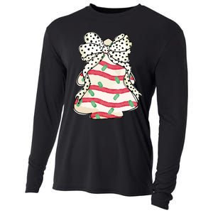 Christmas Tree Cake Coquette Dalmatian Bow Cooling Performance Long Sleeve Crew