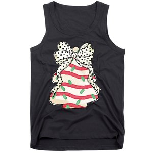 Christmas Tree Cake Coquette Dalmatian Bow Tank Top