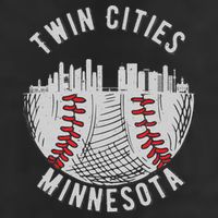 Cool Twin Cities Minnesota MN Baseball Skyline St. Paul MPLS 7 Panel Mesh Trucker Snapback Hat