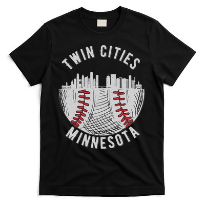 Cool Twin Cities Minnesota MN Baseball Skyline St. Paul MPLS T-Shirt