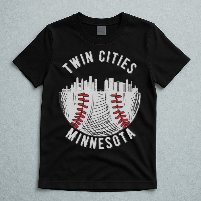 Cool Twin Cities Minnesota MN Baseball Skyline St. Paul MPLS T-Shirt