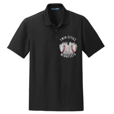 Cool Twin Cities Minnesota MN Baseball Skyline St. Paul MPLS Dry Zone Grid Polo