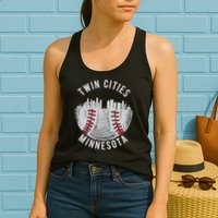Cool Twin Cities Minnesota MN Baseball Skyline St. Paul MPLS Womens Tank Top