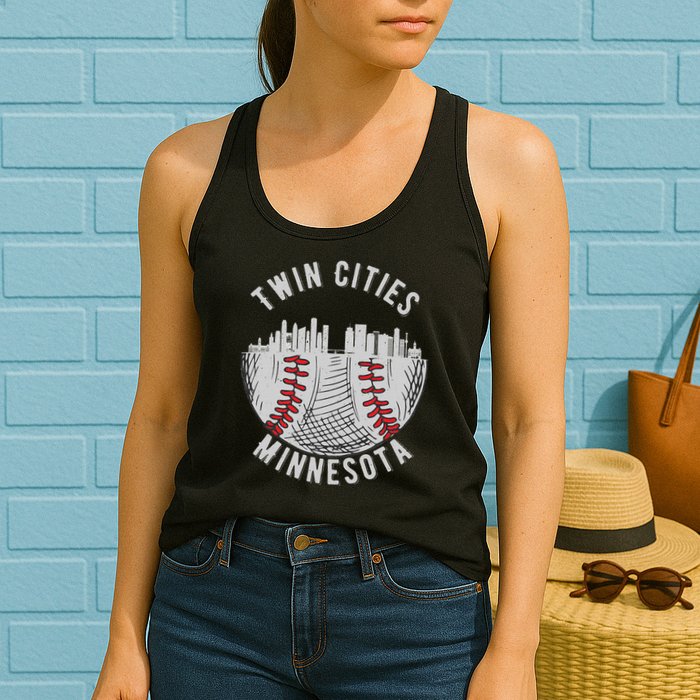Cool Twin Cities Minnesota MN Baseball Skyline St. Paul MPLS Womens Tank Top
