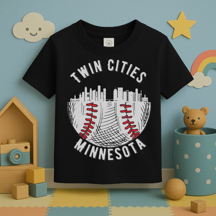 Cool Twin Cities Minnesota MN Baseball Skyline St. Paul MPLS Toddler T-Shirt