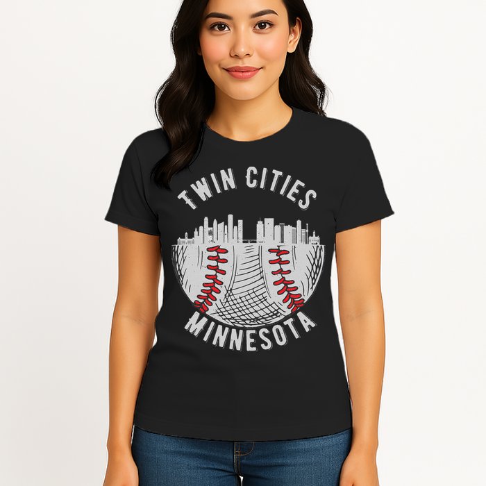 Cool Twin Cities Minnesota MN Baseball Skyline St. Paul MPLS Womens T-Shirt