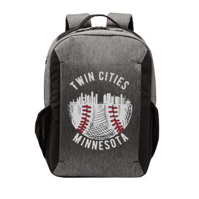 Cool Twin Cities Minnesota MN Baseball Skyline St. Paul MPLS Vector Backpack