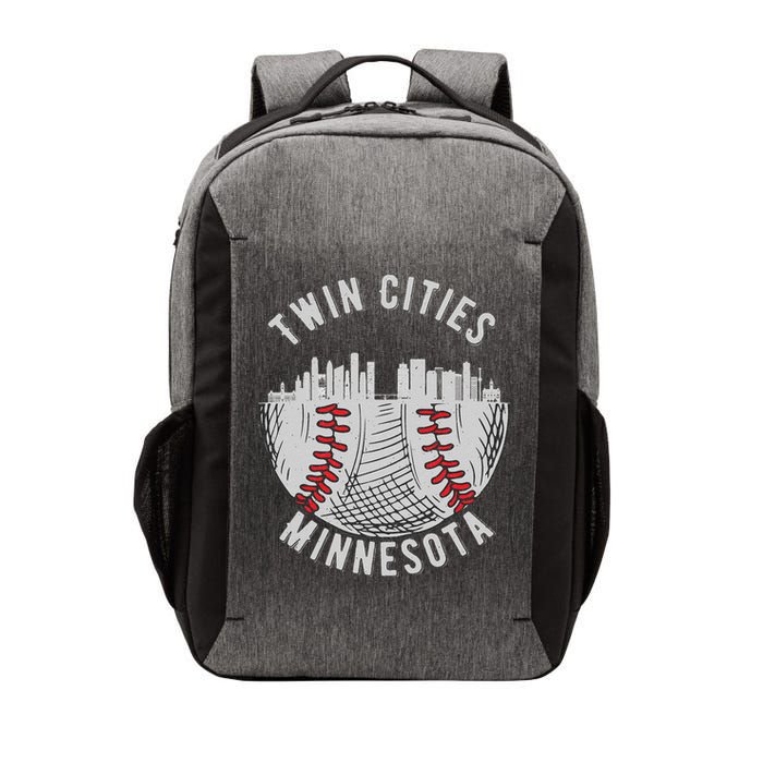 Cool Twin Cities Minnesota MN Baseball Skyline St. Paul MPLS Vector Backpack
