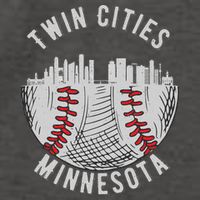 Cool Twin Cities Minnesota MN Baseball Skyline St. Paul MPLS Vector Backpack