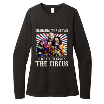 Changing The Clown WonT Change The Circus Kamala Clown Womens CVC Long Sleeve Shirt