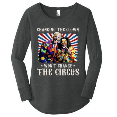 Changing The Clown WonT Change The Circus Kamala Clown Women's Perfect Tri Tunic Long Sleeve Shirt