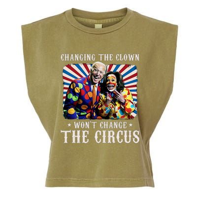 Changing The Clown WonT Change The Circus Kamala Clown Garment-Dyed Women's Muscle Tee