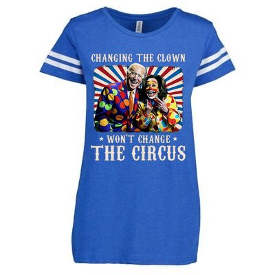 Changing The Clown WonT Change The Circus Kamala Clown Enza Ladies Jersey Football T-Shirt