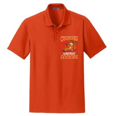 Crunches Then Christmas Cookies Reindeer Gym Merry Liftmas Gift Dry Zone Grid Polo