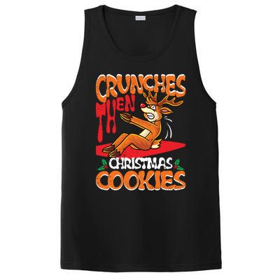 Crunches Then Christmas Cookies Reindeer Gym Merry Liftmas Gift PosiCharge Competitor Tank