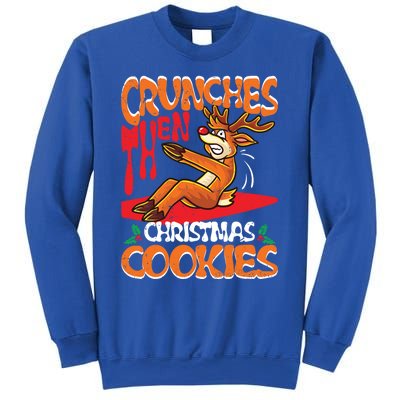 Crunches Then Christmas Cookies Reindeer Gym Merry Liftmas Gift Sweatshirt