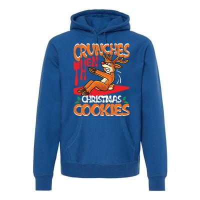 Crunches Then Christmas Cookies Reindeer Gym Merry Liftmas Gift Premium Hoodie