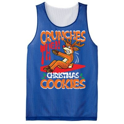 Crunches Then Christmas Cookies Reindeer Gym Merry Liftmas Gift Mesh Reversible Basketball Jersey Tank