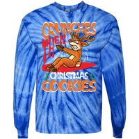 Crunches Then Christmas Cookies Reindeer Gym Merry Liftmas Gift Tie-Dye Long Sleeve Shirt