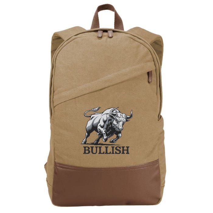 Crypto Trader Cryptocurrency Investor Day Trading Bullish Cotton Canvas Backpack