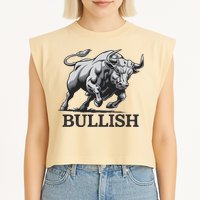 Crypto Trader Cryptocurrency Investor Day Trading Bullish Garment-Dyed Women's Muscle Tee
