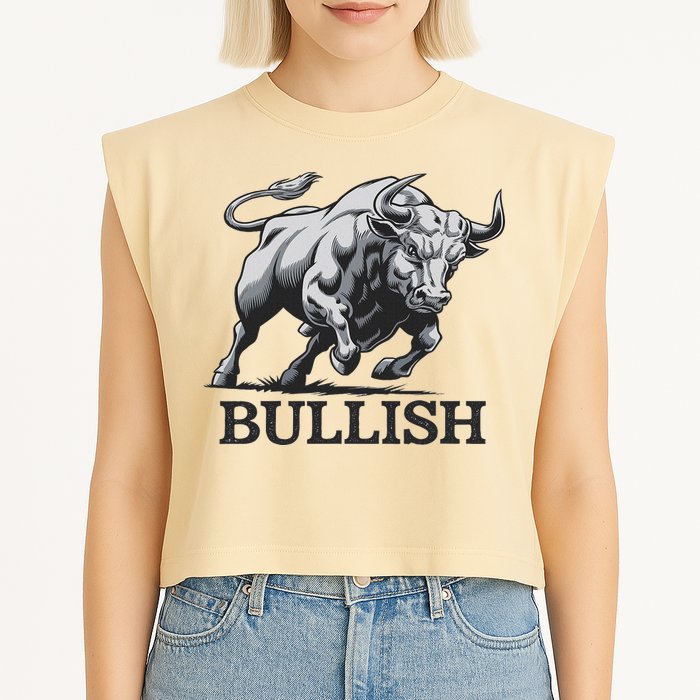 Crypto Trader Cryptocurrency Investor Day Trading Bullish Garment-Dyed Women's Muscle Tee