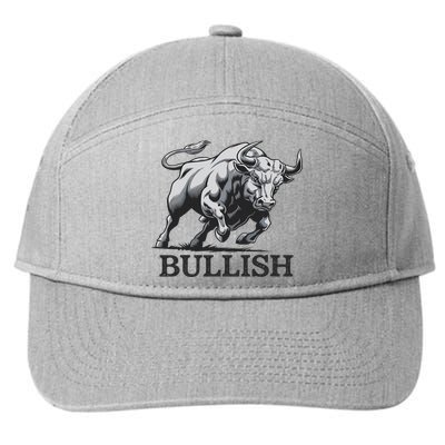 Crypto Trader Cryptocurrency Investor Day Trading Bullish 7-Panel Snapback Hat