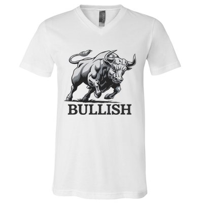 Crypto Trader Cryptocurrency Investor Day Trading Bullish V-Neck T-Shirt