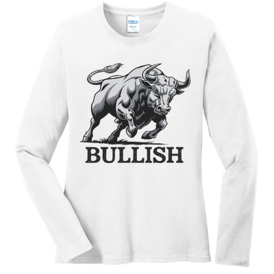 Crypto Trader Cryptocurrency Investor Day Trading Bullish Ladies Long Sleeve Shirt