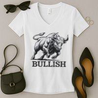 Crypto Trader Cryptocurrency Investor Day Trading Bullish Women's V-Neck T-Shirt