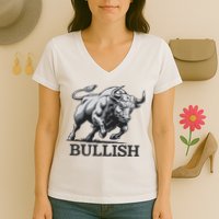 Crypto Trader Cryptocurrency Investor Day Trading Bullish Women's V-Neck T-Shirt