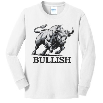 Crypto Trader Cryptocurrency Investor Day Trading Bullish Kids Long Sleeve Shirt