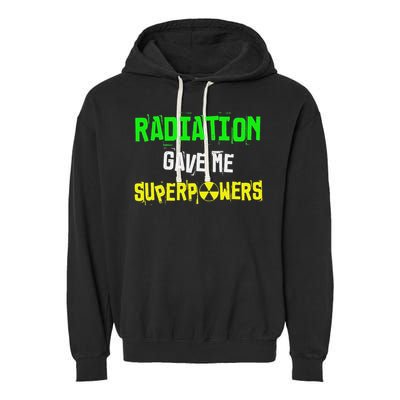Chemo Treatment Cancer Patient Funny Radiation Superpowers Garment-Dyed Fleece Hoodie