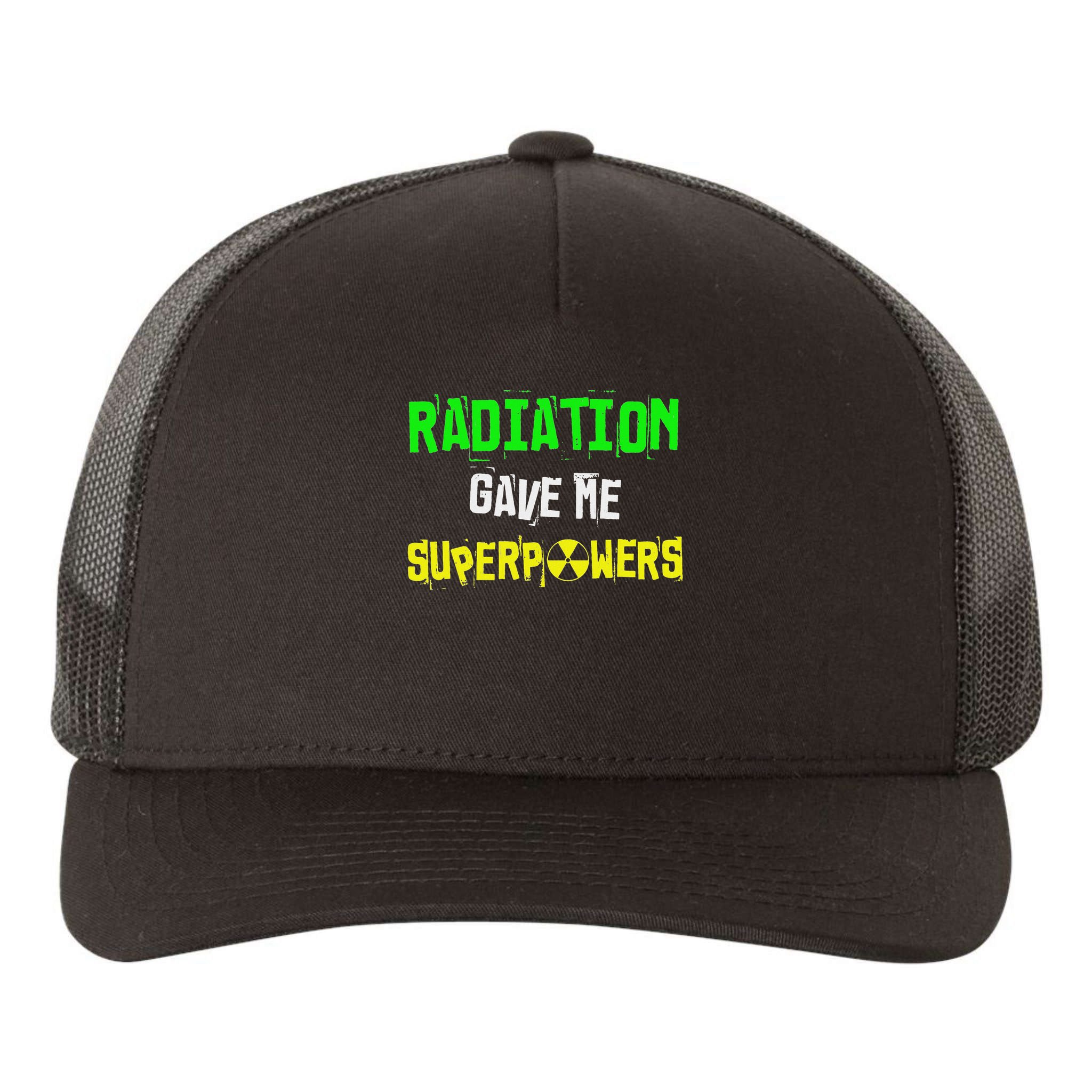 Chemo Treatment Cancer Patient Funny Radiation Superpowers Yupoong Adult 5-Panel Trucker Hat