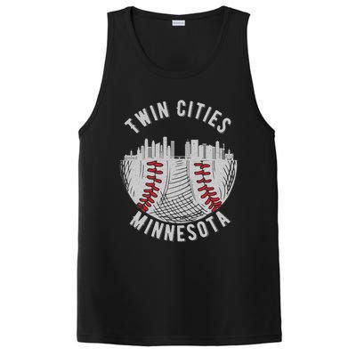 Cool Twin Cities Minnesota MN Baseball Skyline St. Paul-MPLS PosiCharge Competitor Tank