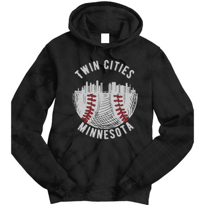 Cool Twin Cities Minnesota MN Baseball Skyline St. Paul-MPLS Tie Dye Hoodie