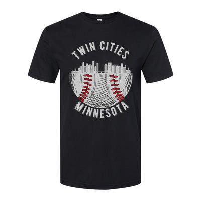 Cool Twin Cities Minnesota MN Baseball Skyline St. Paul-MPLS Softstyle® CVC T-Shirt