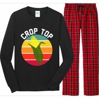 Crop Top Country Fair Joke Pun Corn On The Cob Corny Long Sleeve Pajama Set