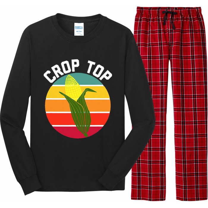 Crop Top Country Fair Joke Pun Corn On The Cob Corny Long Sleeve Pajama Set