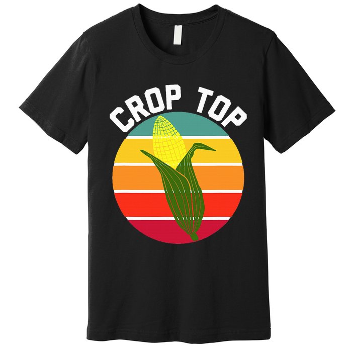 Crop Top Country Fair Joke Pun Corn On The Cob Corny Premium T-Shirt