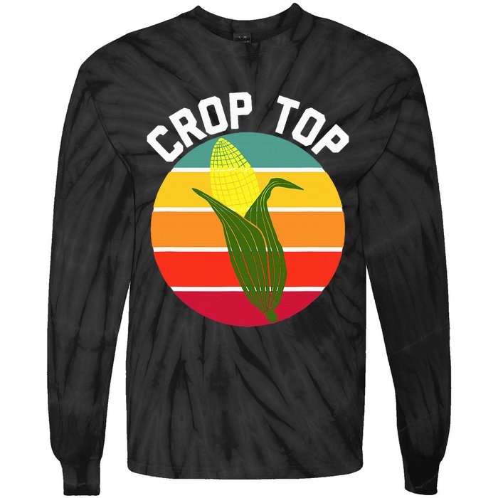 Crop Top Country Fair Joke Pun Corn On The Cob Corny Tie-Dye Long Sleeve Shirt