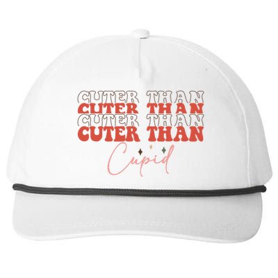 Cuter Than Cupid Groovy Retro Valentine's Day Gift Snapback Five-Panel Rope Hat