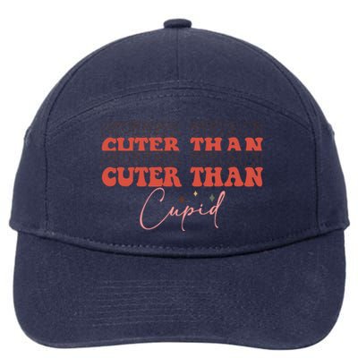 Cuter Than Cupid Groovy Retro Valentine's Day Gift 7-Panel Snapback Hat