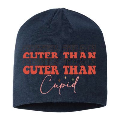 Cuter Than Cupid Groovy Retro Valentine's Day Gift Sustainable Beanie