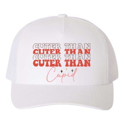 Cuter Than Cupid Groovy Retro Valentine's Day Gift Yupoong Adult 5-Panel Trucker Hat