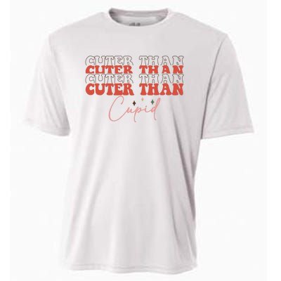 Cuter Than Cupid Groovy Retro Valentine's Day Gift Cooling Performance Crew T-Shirt