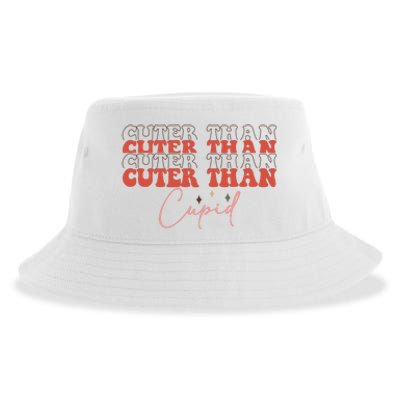 Cuter Than Cupid Groovy Retro Valentine's Day Gift Sustainable Bucket Hat