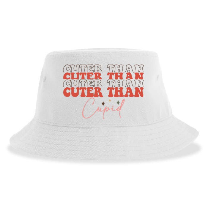 Cuter Than Cupid Groovy Retro Valentine's Day Gift Sustainable Bucket Hat