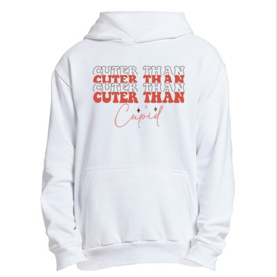 Cuter Than Cupid Groovy Retro Valentine's Day Gift Urban Pullover Hoodie